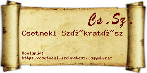 Csetneki Szókratész névjegykártya